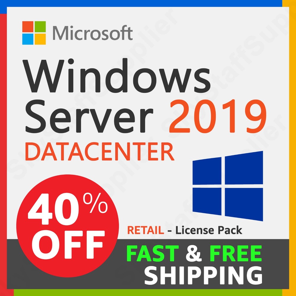 Windows Server 2019 DATACENTER EDITION License +10 Access CALs - NEW SEALED PACK