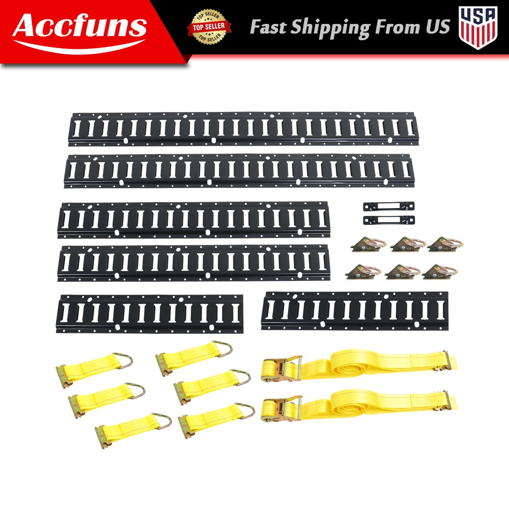 Complete E Track Kit 22pc Includes 2x2' 2x3' 2x4' Rails & 2x15' Straps
