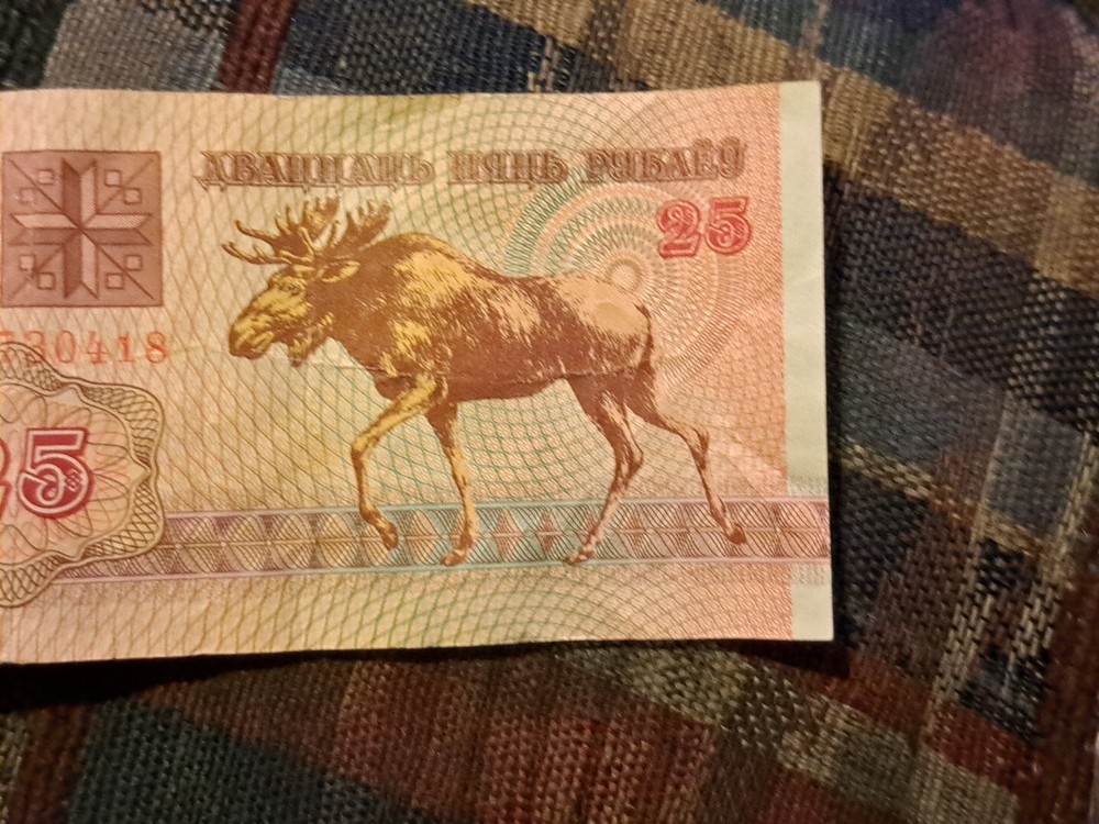 1992 Belarus 25 Rublei Moose Circulated