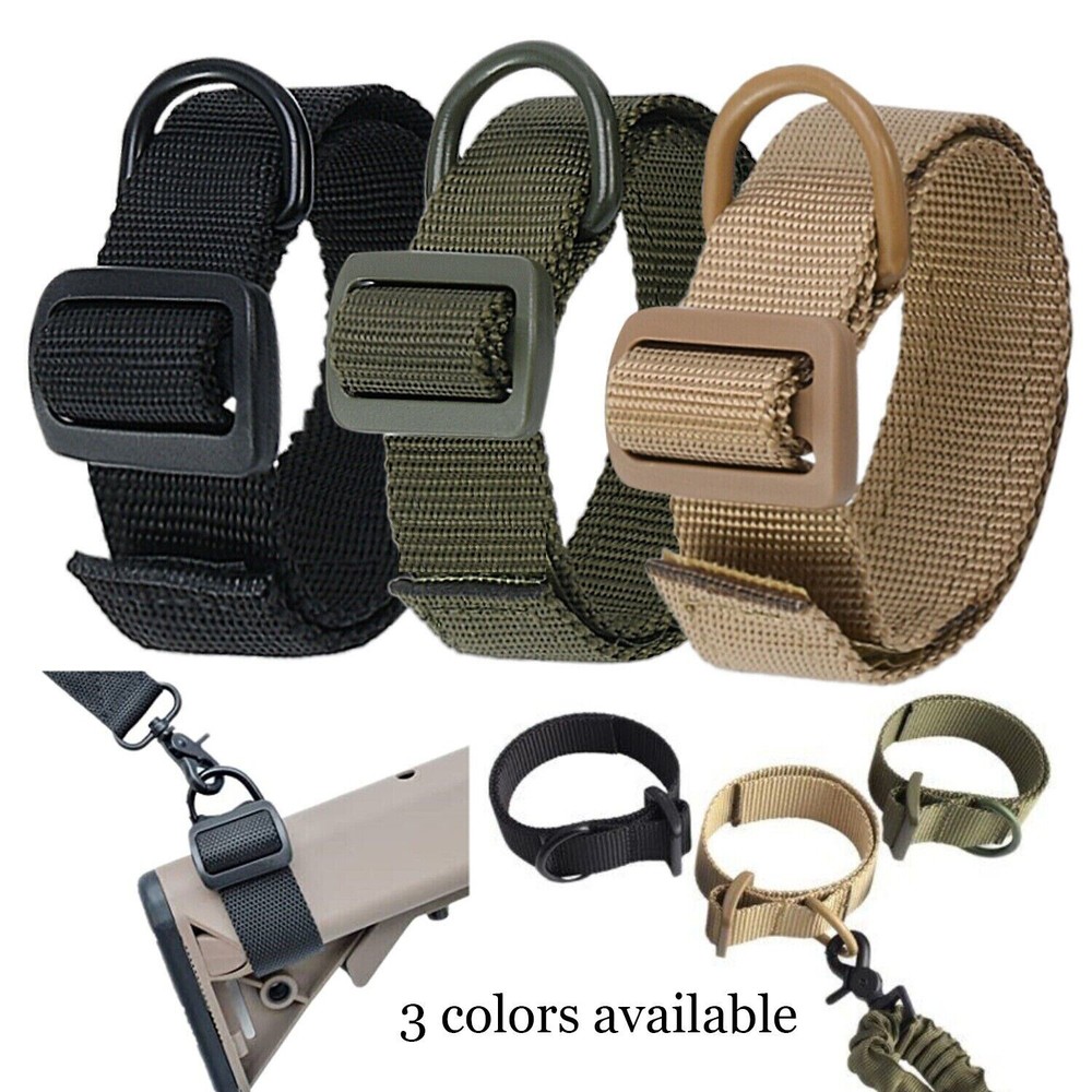 Gun Sling Loop Adapter Adjustable Heavy Duty Nylon Shoulder Strap with D Ring