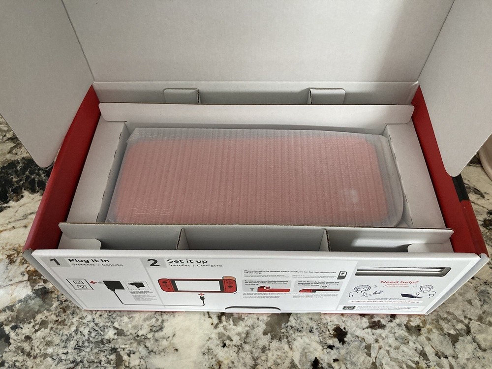 Nintendo Switch Complete EMPTY Box Mario Red & Blue Edition w/ Carrying Case