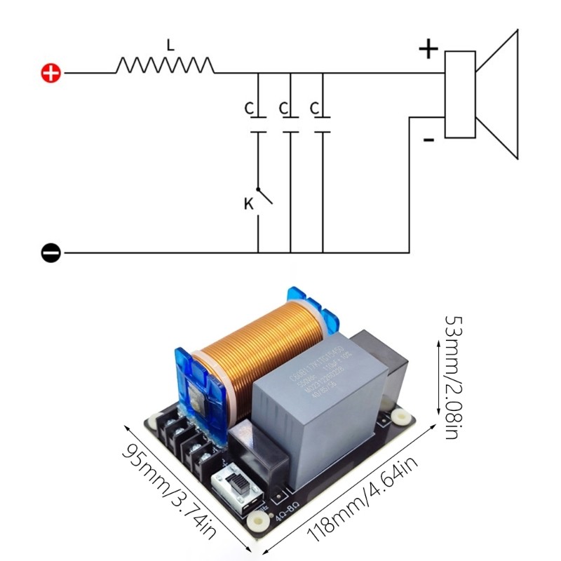 1500W Bass Crossover Adjustable Subwoofer Frequency Divider For Speakers
