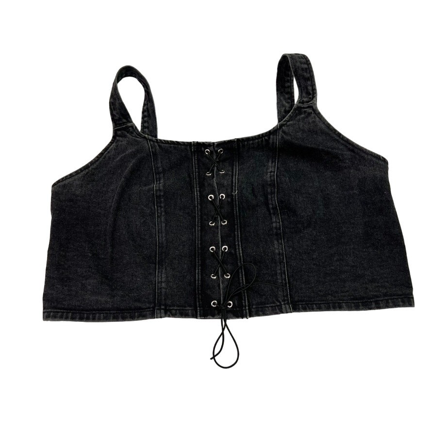 Wild Fable Women's Size XXL Black Wash Lace Front Denim Corset Tank Top