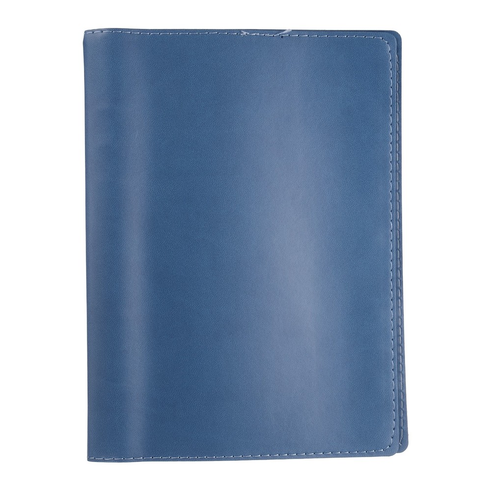 A5 PU Leather Binder Protector, 6 Ring Loose Leaf Notebook Protector, Blue