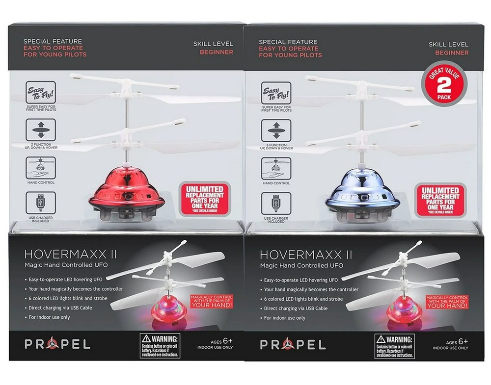 Propel Hovermaxx II Magic Hand Controlled UFO 2 Pack Red Blue