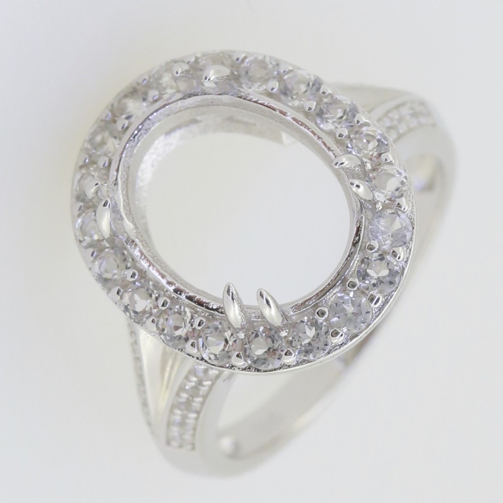 Sterling Silver Semi Mount Ring Setting Oval OV 13x10mm