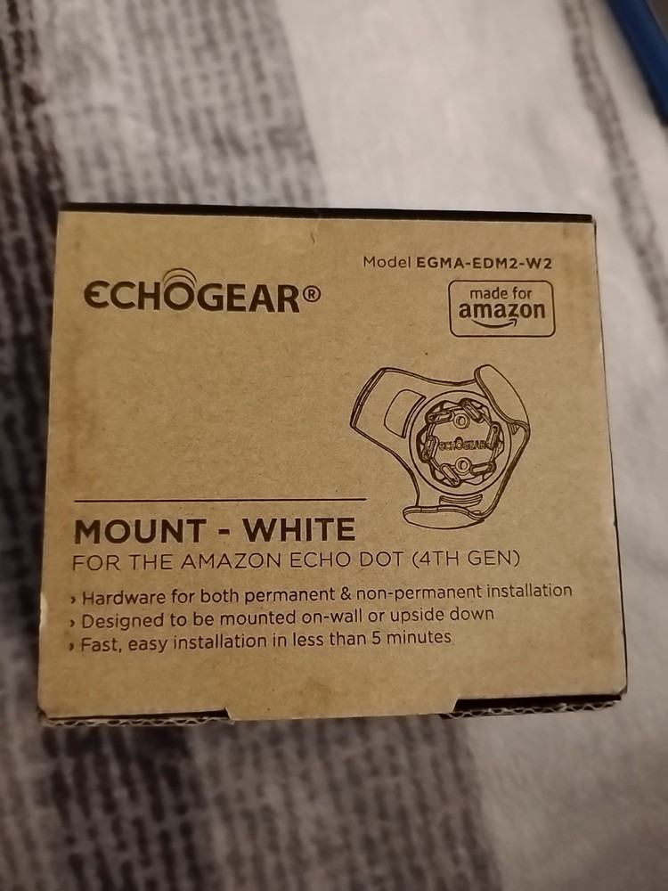 EchoGear Wall Mount for Echo Dot 4th Gen, Black, EGMA-EDM3-B2,NIB!