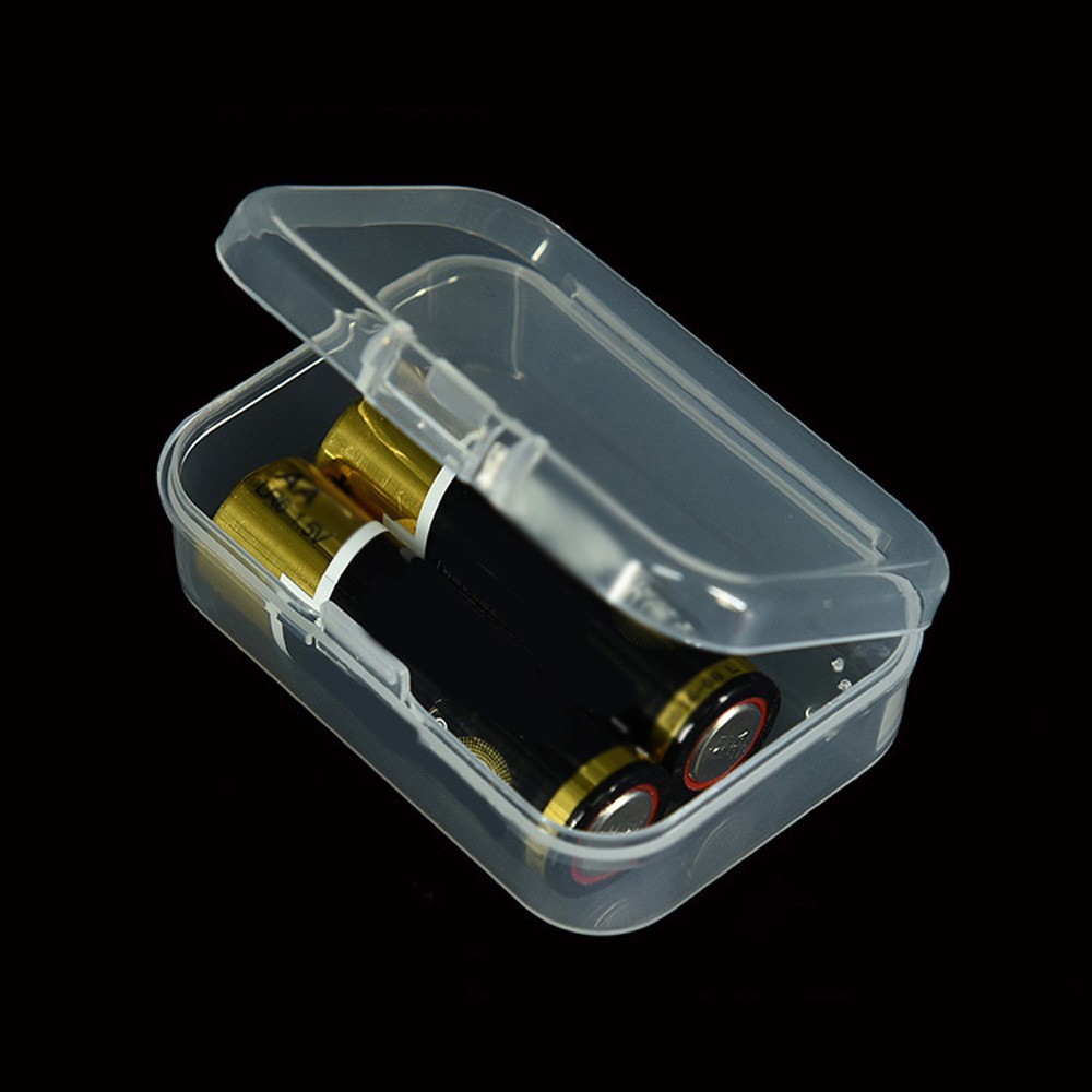 2 Clear Small Plastic Storage Box Boxes With Lids Office Stackable Rectangular