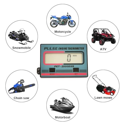Digital RPM Meter Induction Pulse Tachometer Hour Meter for Small Engines -