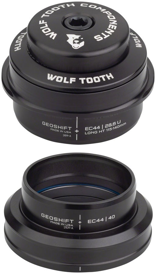 Wolf Tooth GeoShift 2 Long EC44 Headset - Adjustable Geometry for Stability &