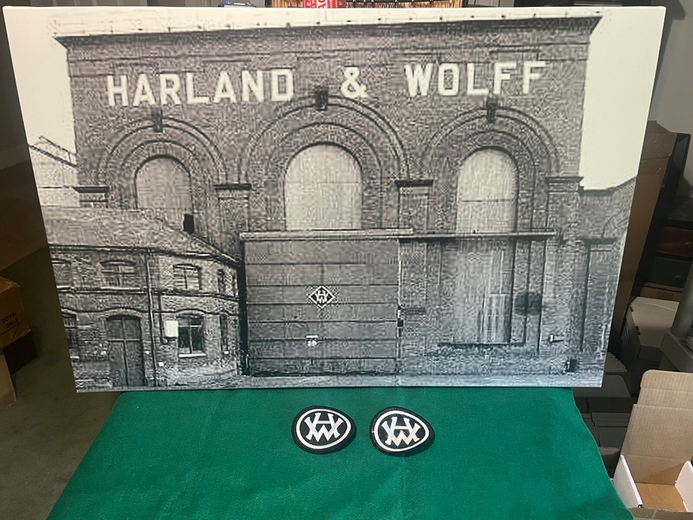 Harland & Wolff Shipyard Patch 4 inch diameter Old Logo, Really Cool