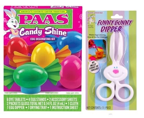 Candy Shine Easter Egg Decorating Kit with Funny Bunny Dipper - Make Your Eggs S