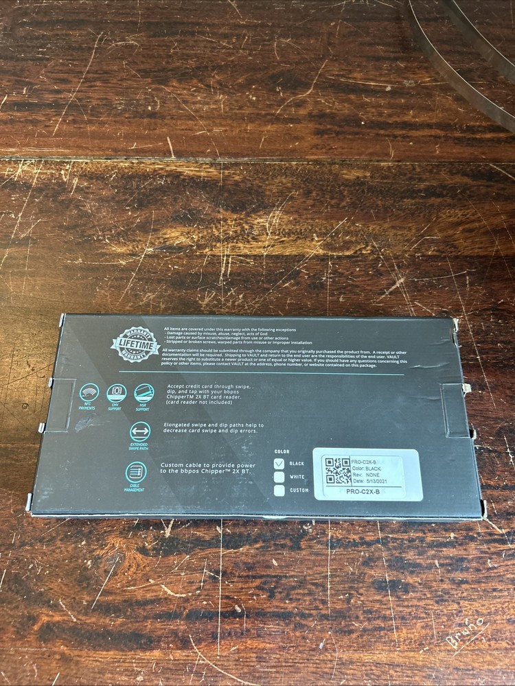 Vault PRO-C2X Black BLK Bracket for BBPOS Chipper 2X Bluetooth Card Reader - New