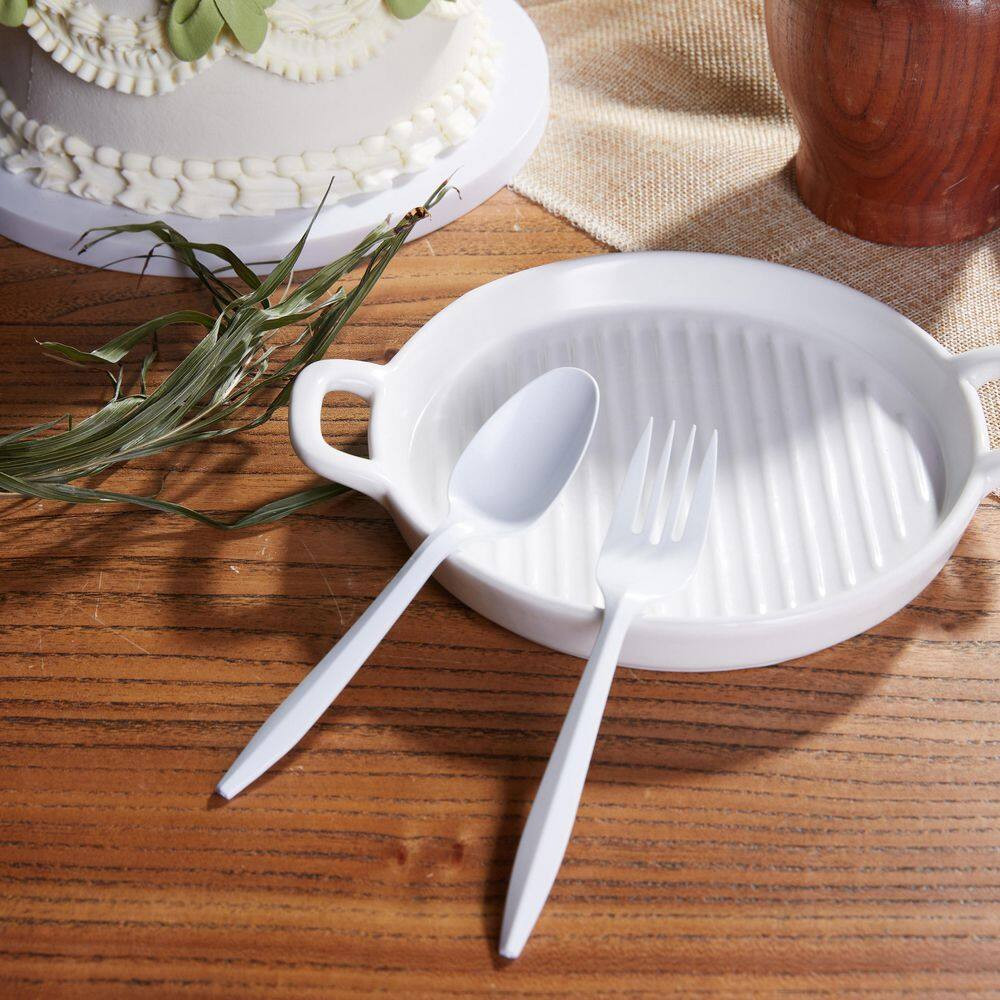 White Polypropylene Medium-Weight Spoons