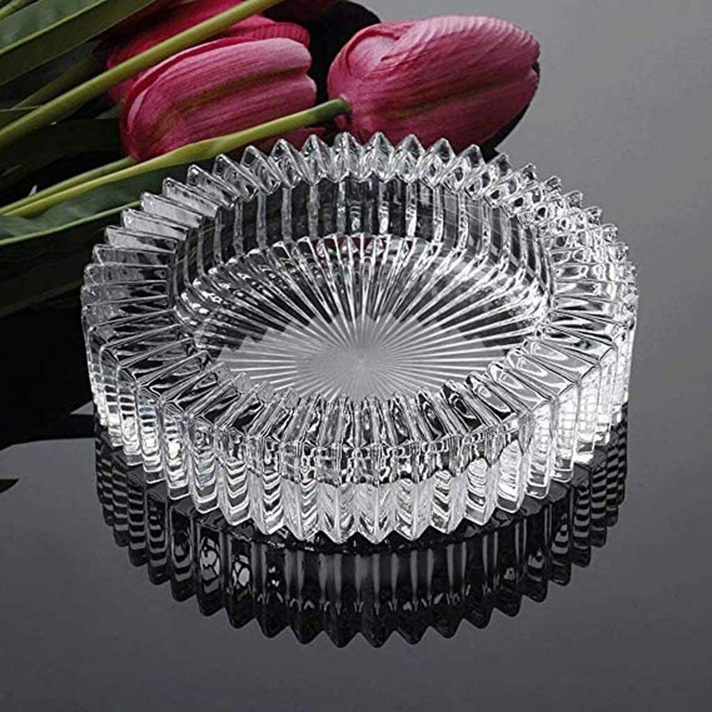 Large Round Glass Ashtray For Adult Big Smoke Ashtray for Home Restaurant 6 inch
