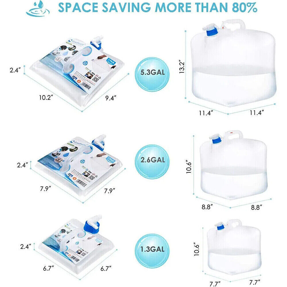 2PCS Water Container w/ Spigot 10 Gallon Camping Water Storage Jug New