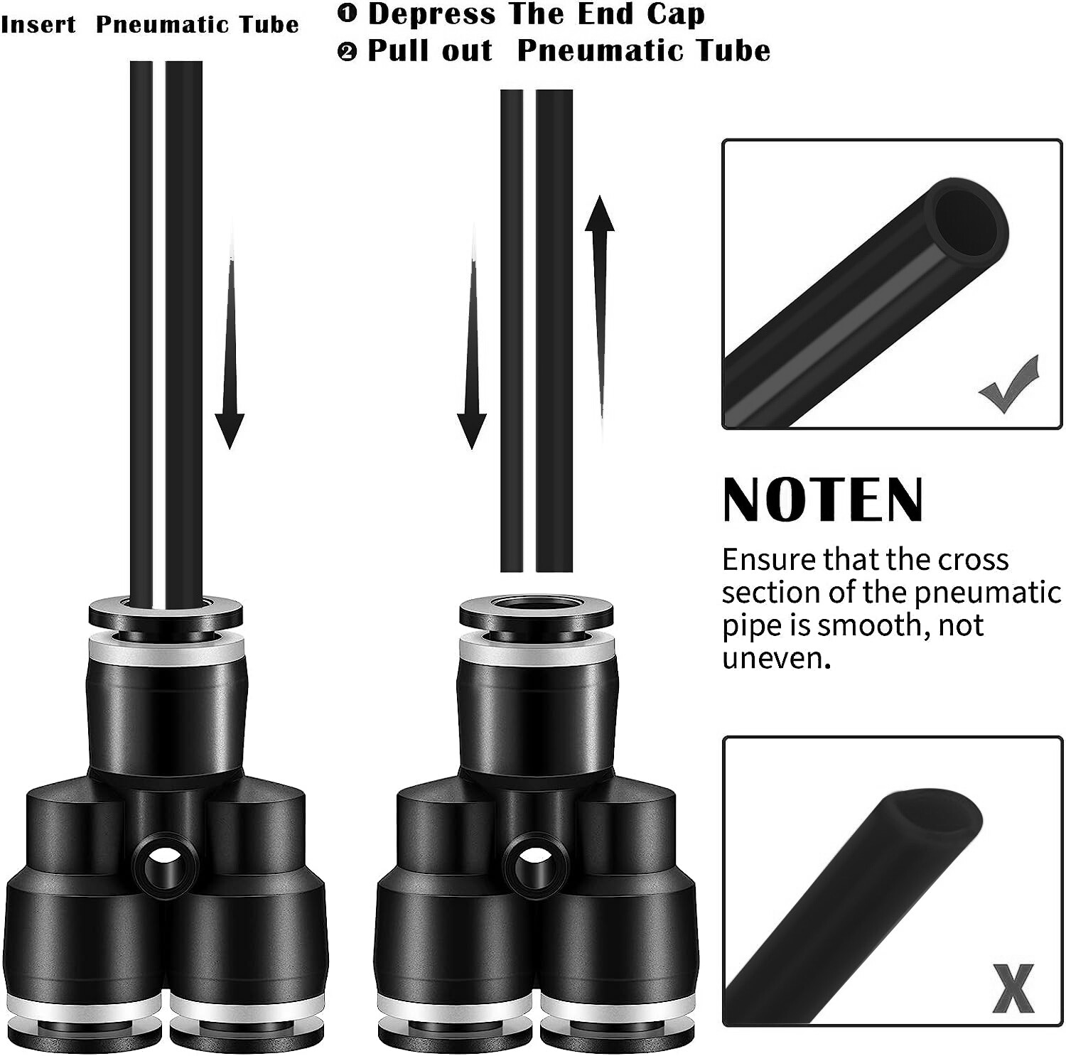 Nylon Air Line Dot Approved OD 1/2" 33ft 50ft 100ft Or Push To Connect Fitting