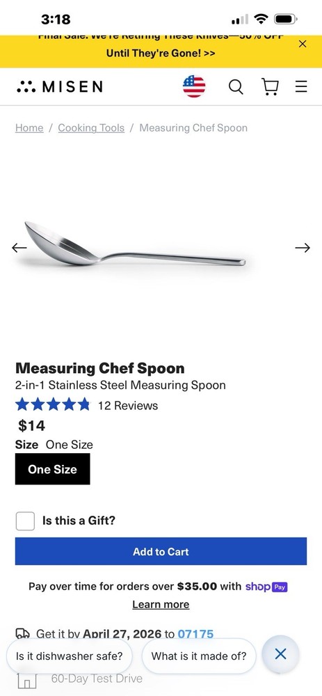 NEW Misen Measuring Spoon