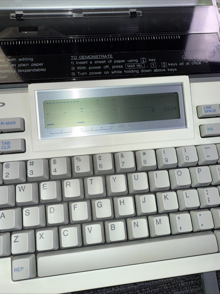 VTG Electronic Printer Typewriter Sharp PA-1000H Portable IntelliWriter Working