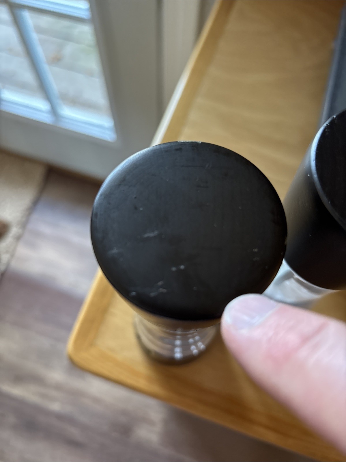 Cole & Mason Derwent Salt & Pepper Mill Set Black Wood Acrylic Grinder Used