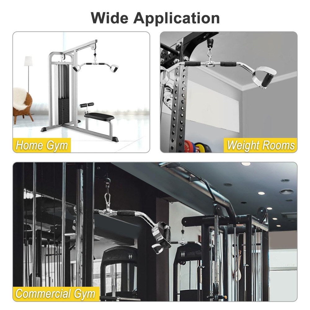 LAT Pulldown Bar Press Down Bar Heavy Duty Cable Machine Attachments V-Shaped...
