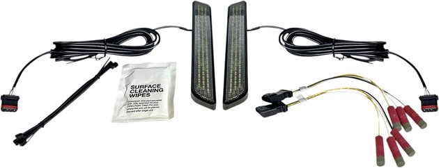Custom Dynamics Universal Negative Ground System LED Fork Lights Black Smoke