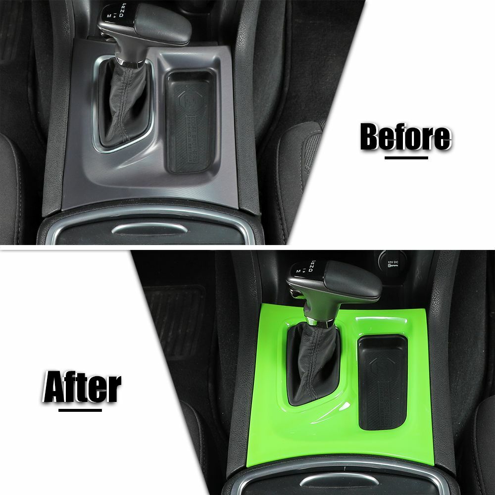 Central Console Gear Shift Box Panel Trim Cover For Dodge Charger 2015+ Green