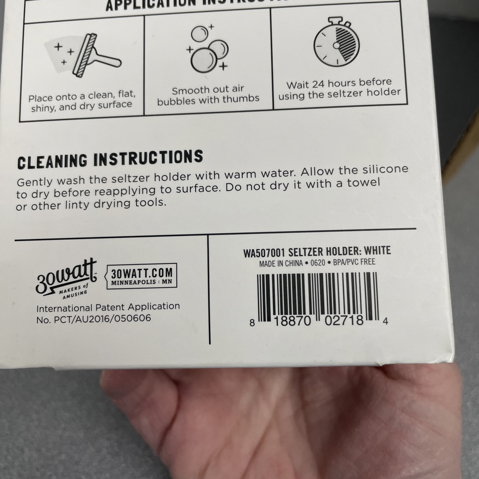 30 Watt Shower Seltzer Drink Holder - White - Fits Slim Cans