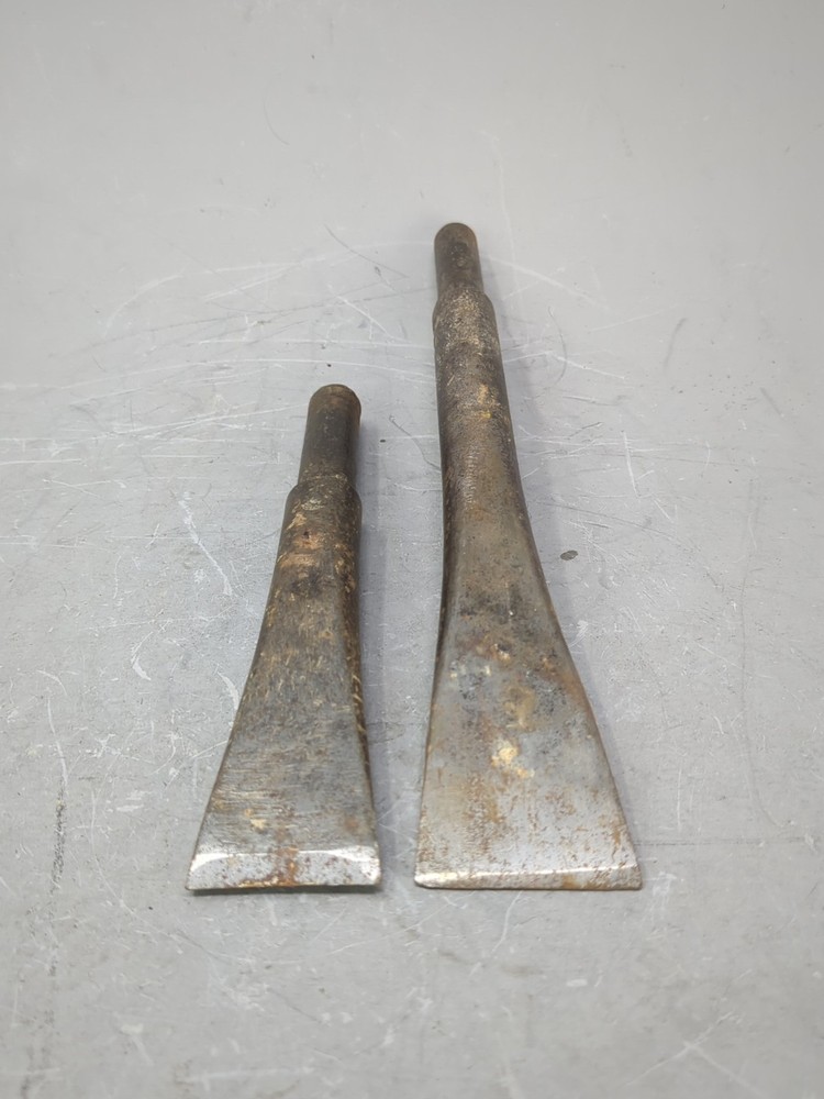 Vintage 2 Pc Air Hammer Flat Chisel Bit Set Pneumatic Tool Accessories