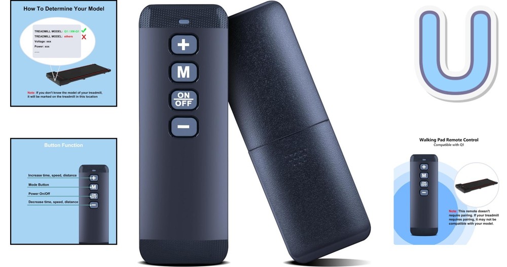 Infrared Remote Control Replacement for Q1 Walking Pad - Simple Ergonomic Design