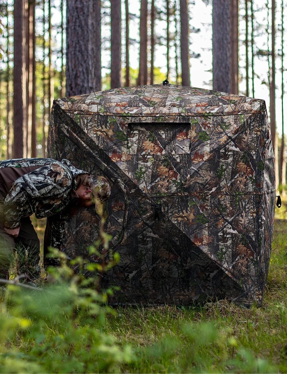 TIDEWE Hunting Blind 270°See Through with Carrying Bag, Pop Up Ground Blinds,2 P
