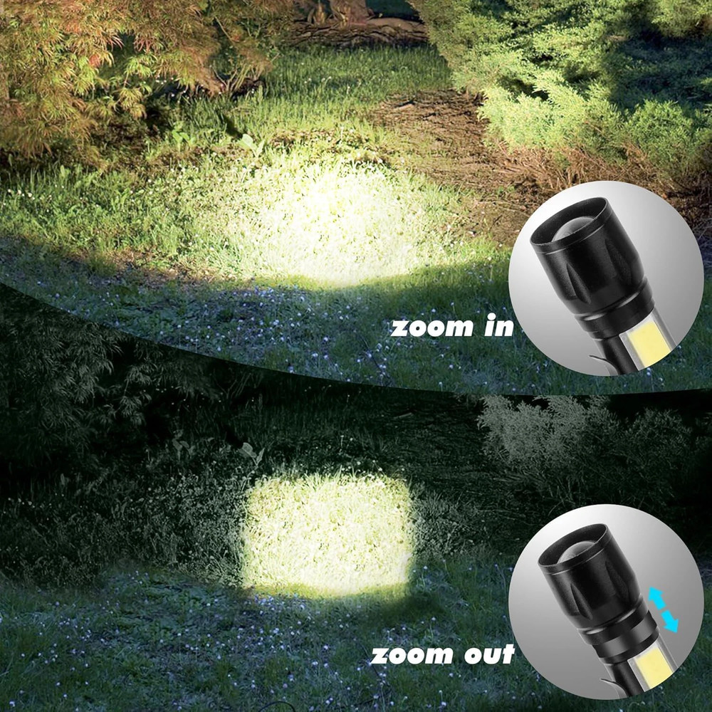 35000000 lumens Small LED Mini Flashlight Pocket Super Bright Torch Rechargeable