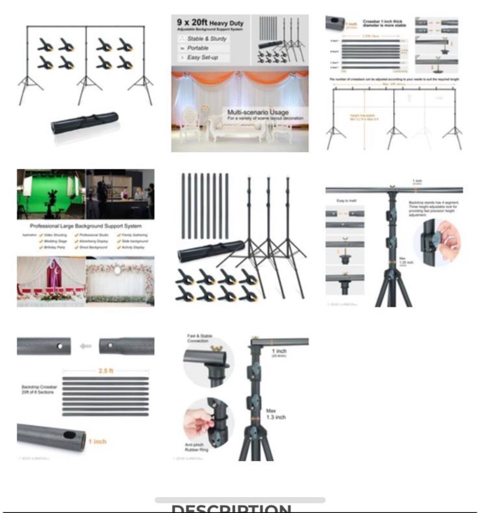 Bundle Set Kshioe Photography Studio trípodes, background, case and umbrellas