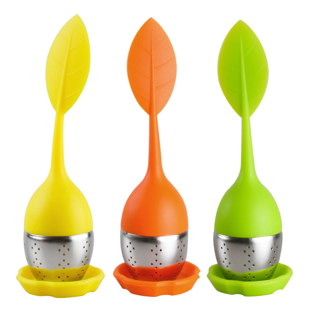 3PCS Silicone Loose Leaf Tea Infuser Stainless Steel Tea Steeper Filter Diffuser