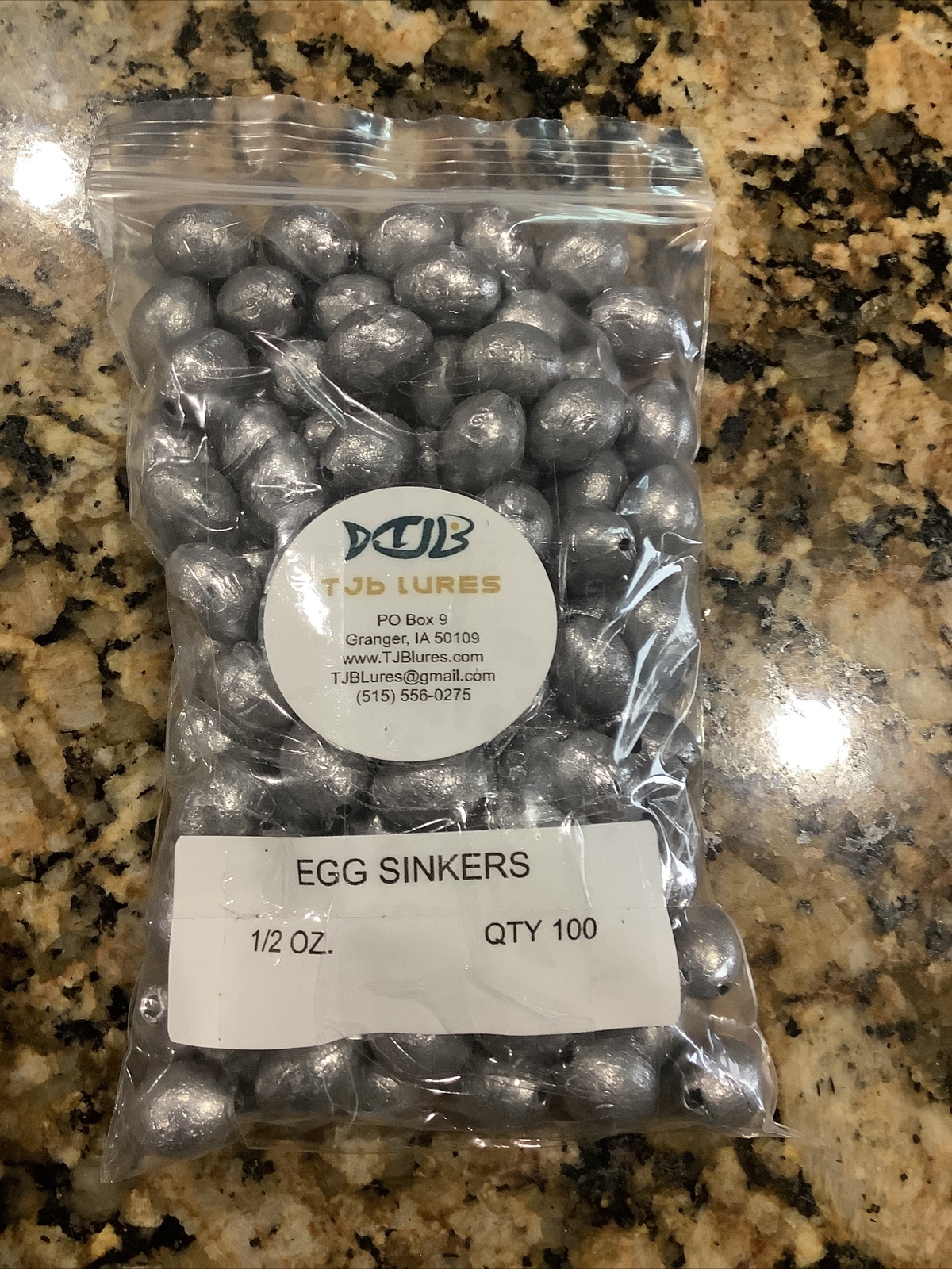 100- 1/2 oz. Lead Egg Fishing Sinkers, Slip Sinkers Weights FREE SHIPPING