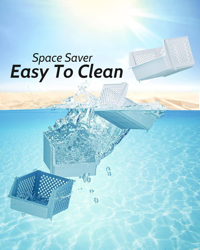 Tidyfriend Stackable Storage Bins for Pantry, 4 Pack Stackable Bins for Organizi