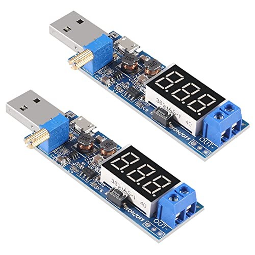 2PCS USB Step UP/Down Power Supply Module, Adjustable DC-DC 5V to 3.5V / 12V