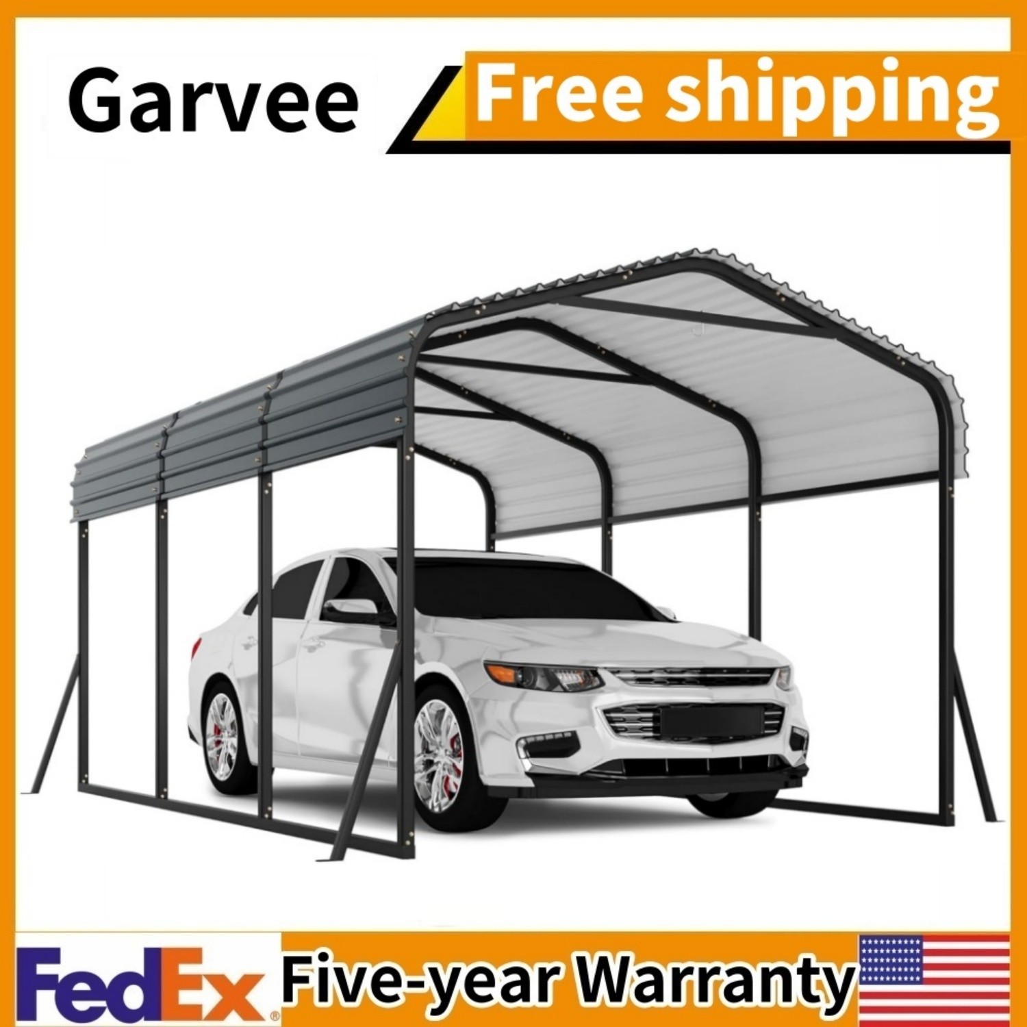 Metal Carport Kits Heavy Duty Galvanized Steel Carport with Roof for Cars Truck