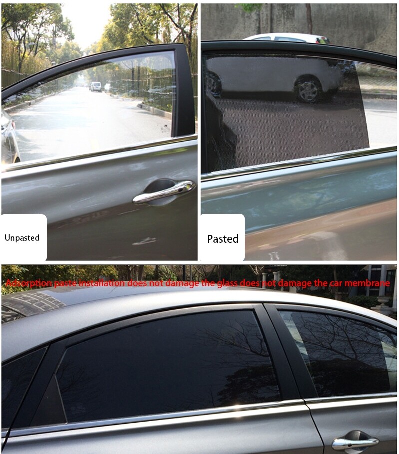 4 X Side Window Sunshade Static Cling Films Stickers Sun Shade Privacy Protector