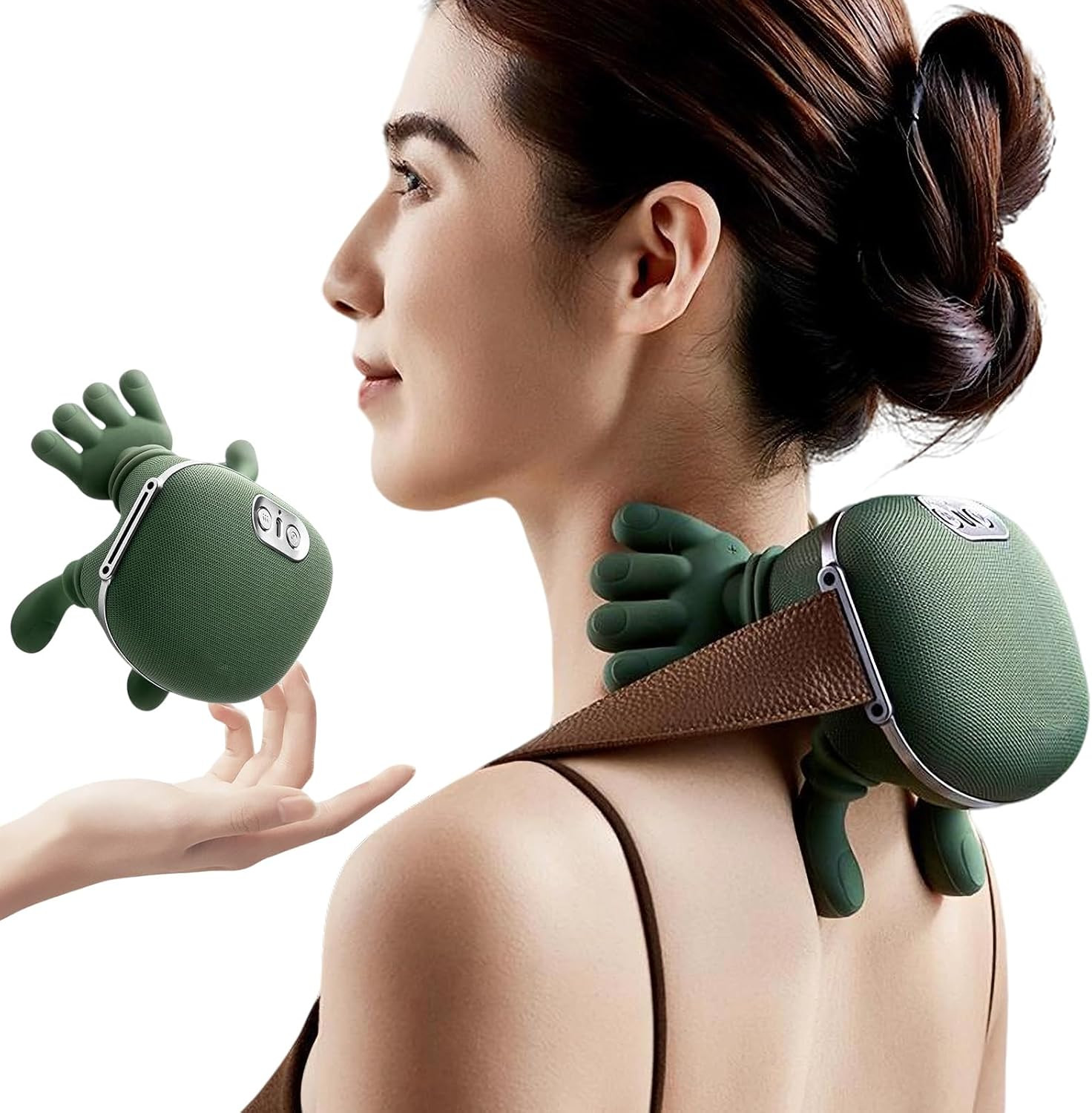 Bionic Heated Massager, Portable Shiatsu Neck and Back Massager, for Pain Relief