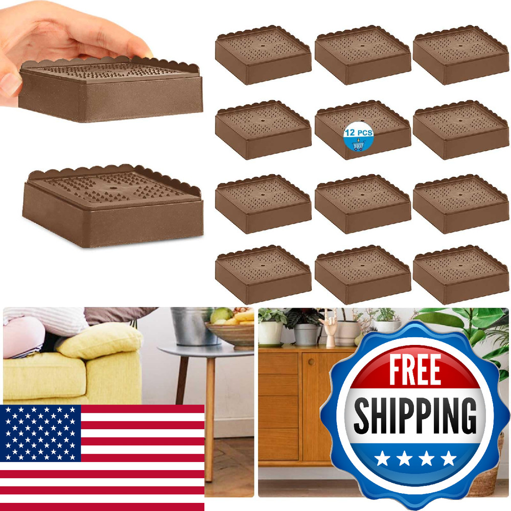 Heavy Duty Adjustable Bed Risers 1 2 3 4 Inch Stackable Furniture Riser Blocks B