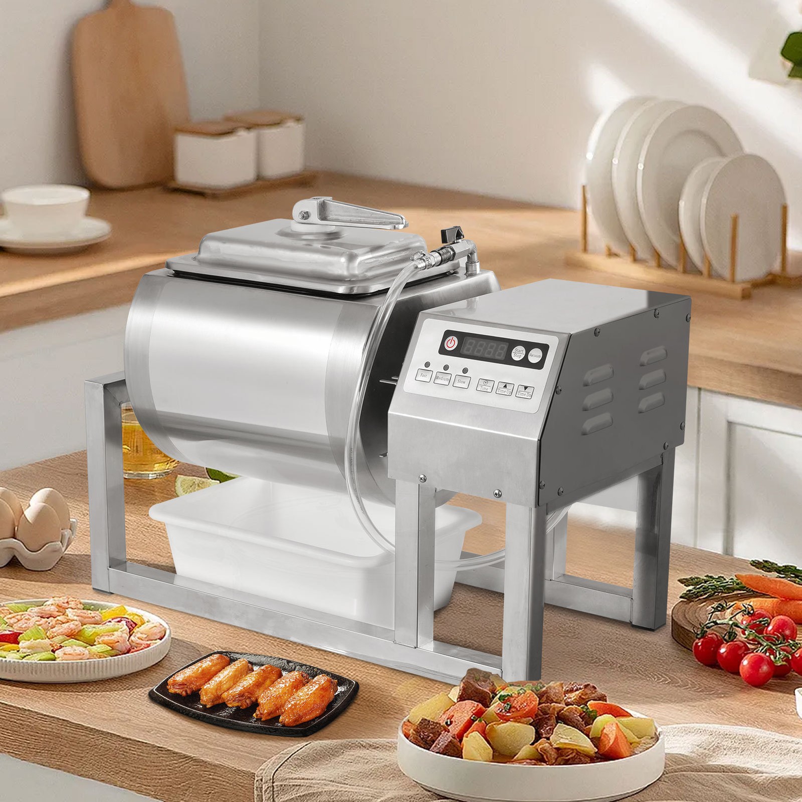 18L Meat Tumbler Marinator Machine Commercial Vacuum Vegetable Chicken Curing