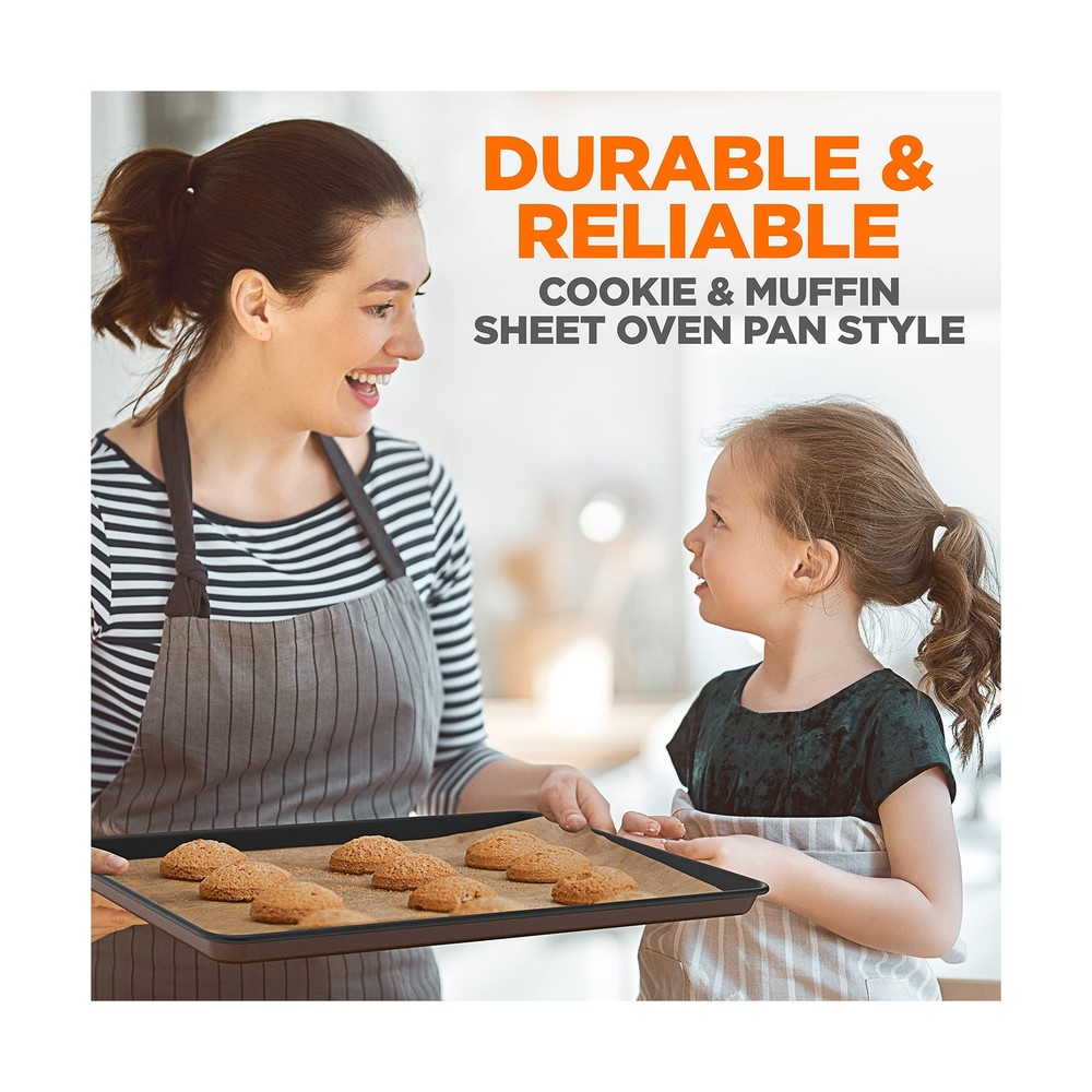 8-Piece Nonstick Stackable Bakeware Set - PFOA, PFOS, PTFE Free Baking Tray S...