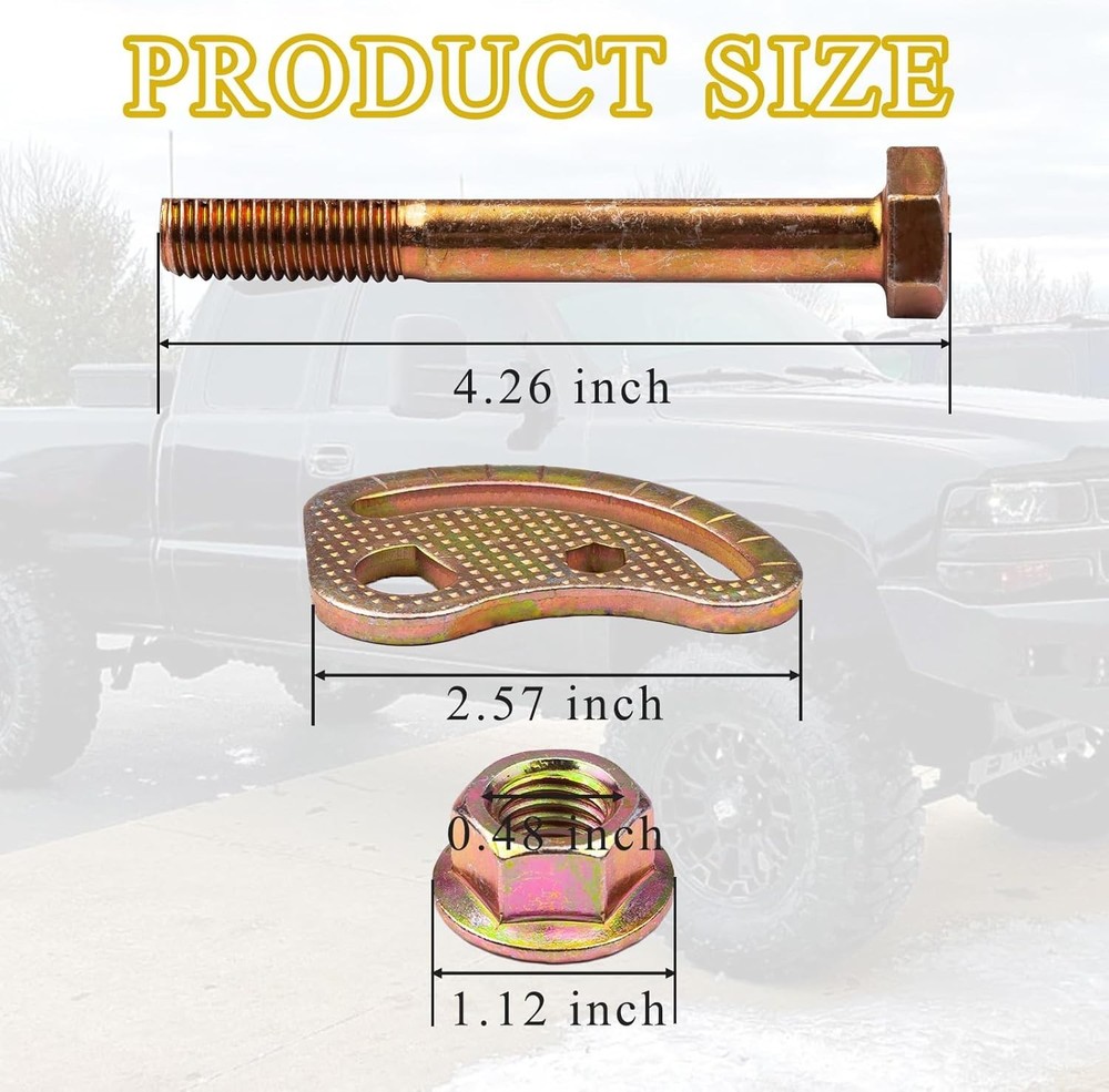 Enhanced Upper Control Arm Alignment Cam Bolt Kit for 99-18 Chevy/GMC Models