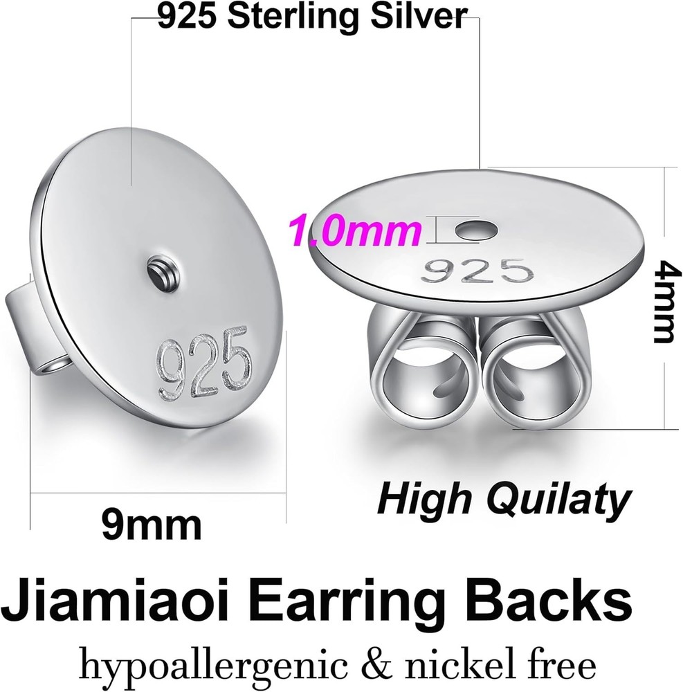 Ultimate Secure 925 Sterling Silver Earring Backs - Perfect for Sensitive Ears