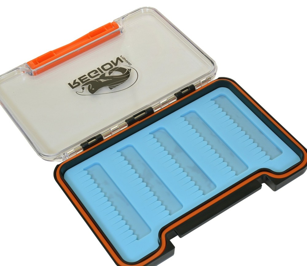 Thin Single Sided Fly Box, Silicone insert, Waterproof & Compact, Midges, Dry