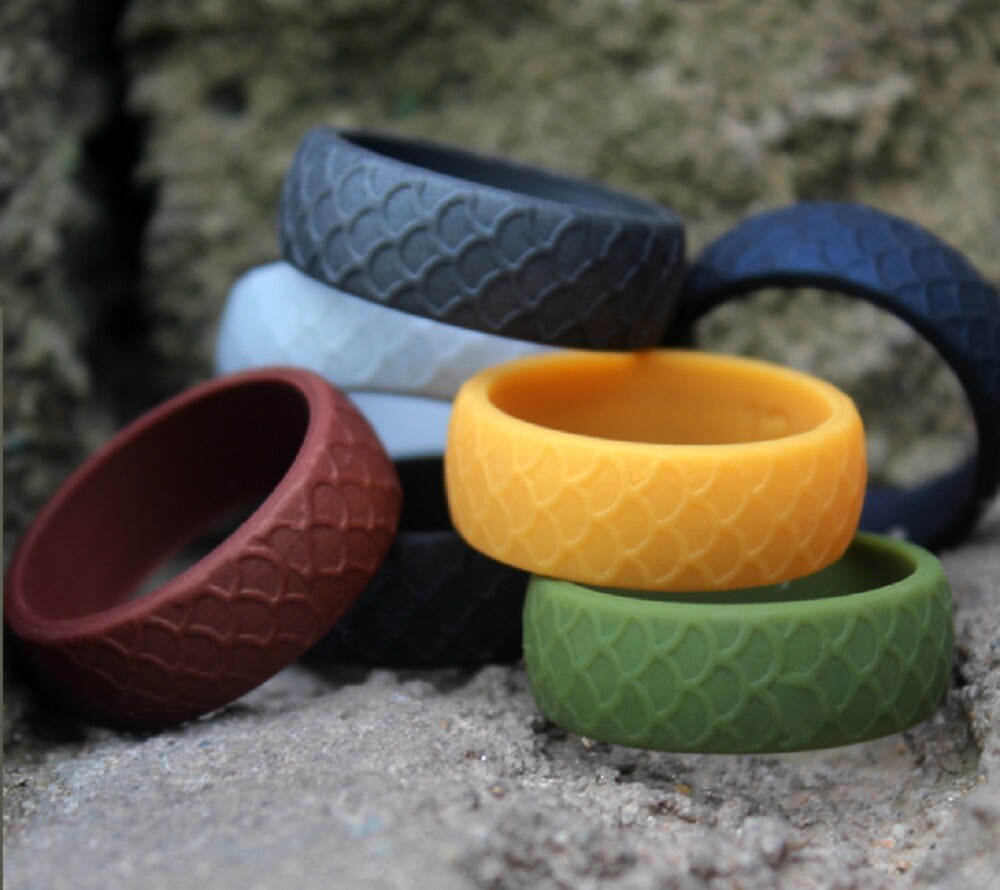 7 Pack Silicone Wedding Rings, Unisex Rubber Bands for Active Lifestyles & Sport