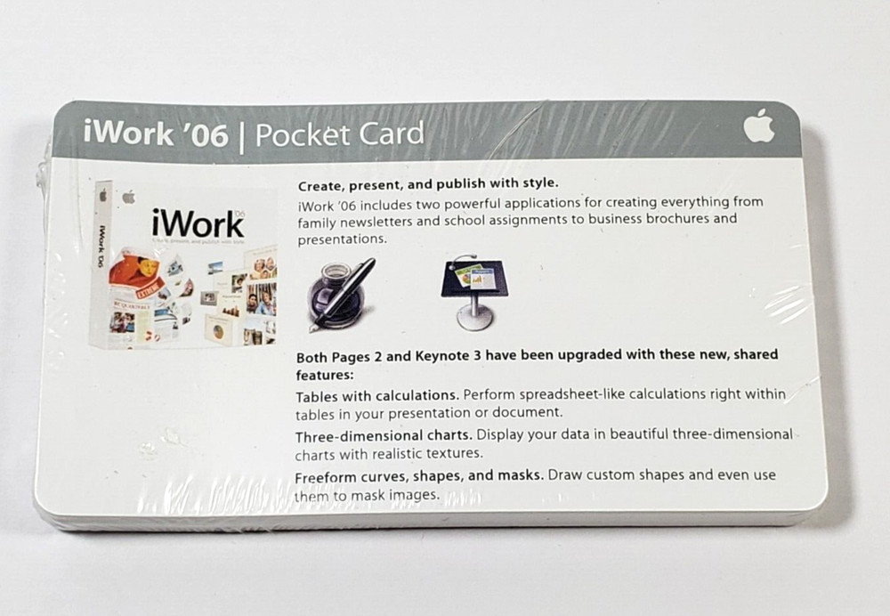 Sealed Bundle 2006 Apple Computer iWork '06 Pocket Card Sales Training Only
