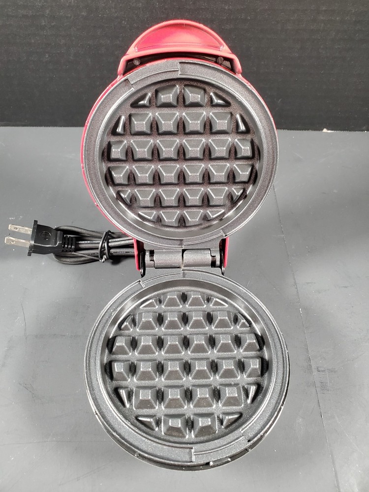 Red Dash Egg Bite Maker w/ 4 Molds & Dash Mini Waffle Maker
