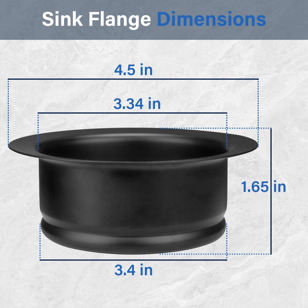 Garbage Disposal Sink Flange for In-sinkerator - Matte Black Kitchen Assembly...